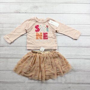 Peek Baby Girl Outfit Set “Shine Like the Sun” Rainbow Tulle NWT 18-24 Months